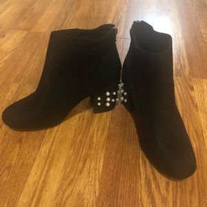 Jeweled Black Ankle Boots size 9.5